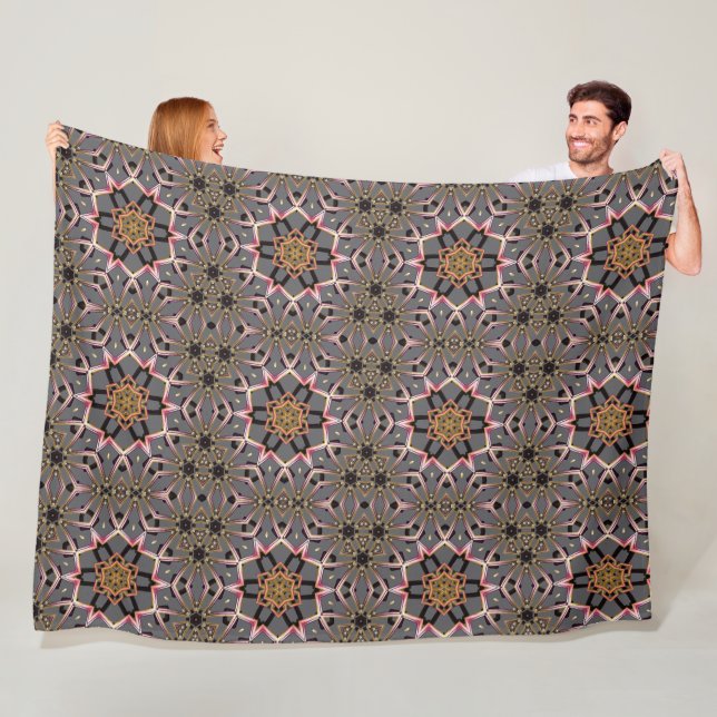 Couverture Polaire Rosette Dorée (En situation)