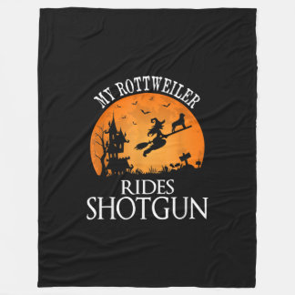 Couverture Polaire Rottweiler Rides Shotgun Amoureux des chiens Hallo