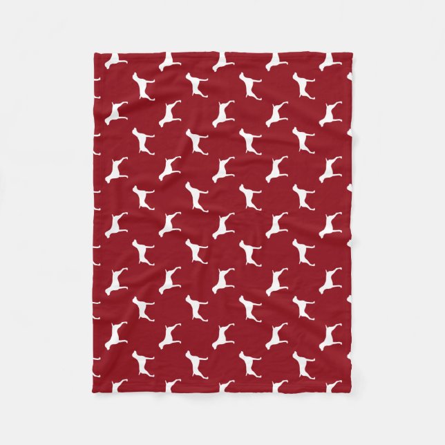 Couverture Polaire Rouge allemand de motif de silhouettes (Devant)