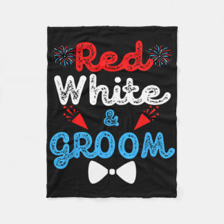 Couverture Polaire Rouge Blanc Et Groom Fête De Mariage Drôle 4 Juil