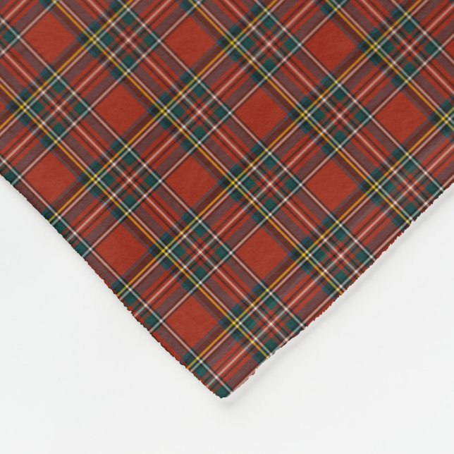 Couverture Polaire Rouge classique et bleu Royal Stewart Tartan (Coin)