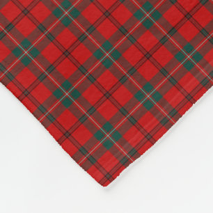 Couverture Polaire Rouge de clan de Scott et tartan de Forest Green