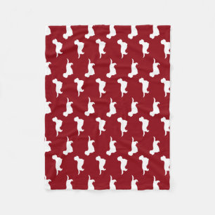 Couverture Polaire Rouge de motif de silhouettes de Dandie Dinmont