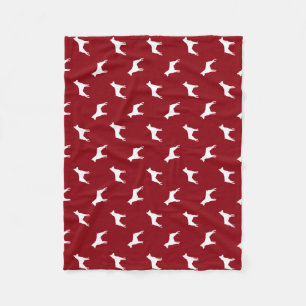Couverture Polaire Rouge de motif de silhouettes de Pinscher