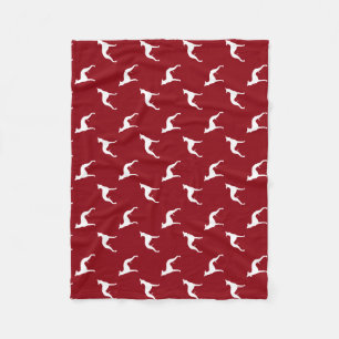 Couverture Polaire Rouge de motif de silhouettes de whippet