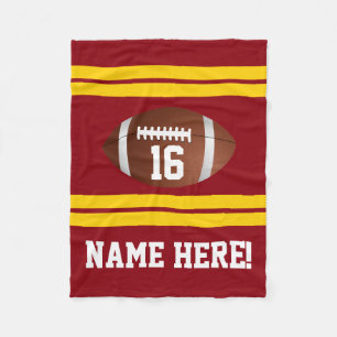 Couverture Polaire Rouge de nombre/football nommés personnalisés d'