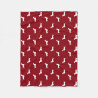 Rouge et blanc de motif de silhouettes de teckel