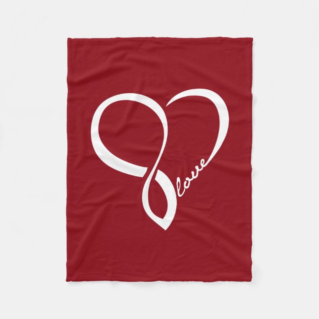 Couverture Polaire Rouge Love Heart Fleece Blanket (Devant)