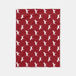 Couverture Polaire Rouge miniature de motif de silhouettes de