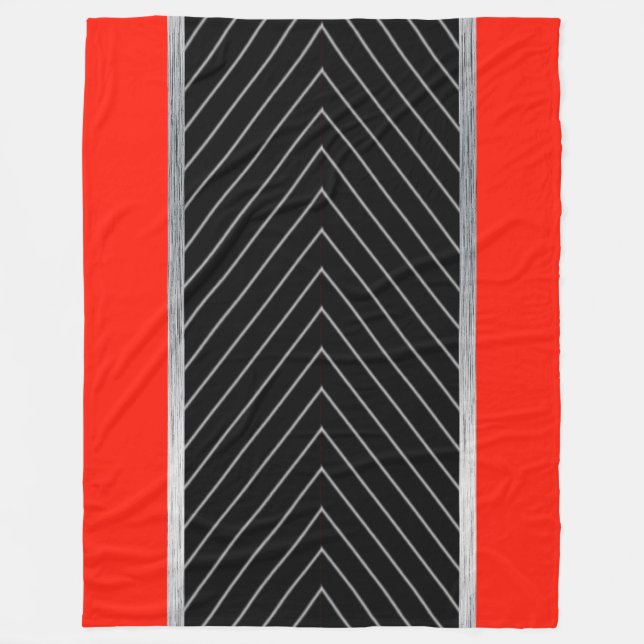 Couverture Polaire Rouge, noir, noir et blanc (Devant)