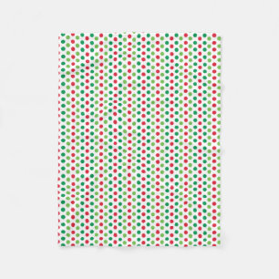 Couverture Polaire Rouge Vert blanc point Noël