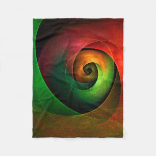 Couverture Polaire Rouge Vert Floral Moderne Art Abstrait Motif #21