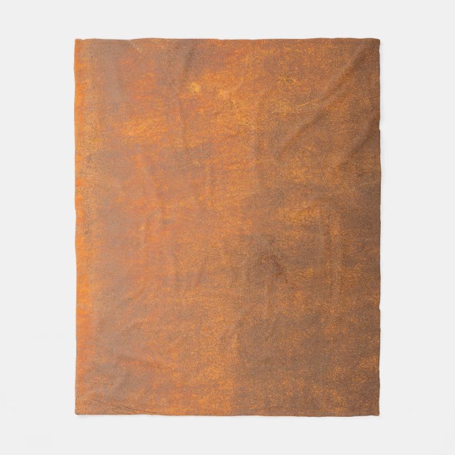 Couverture Polaire Rouille noire, texture métallique gros plan. (Devant)