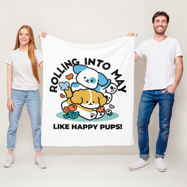 Couverture Polaire Rouler En Mai Comme De Joyeux Pups - Mignonne Chie (En situation)