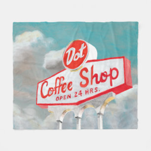 Couverture Polaire Route américaine   Coffee Shop Sign