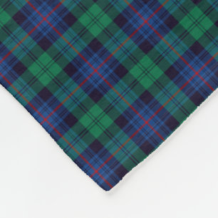 Couverture Polaire Royal Blue and Green Armstrong Clan Tartan
