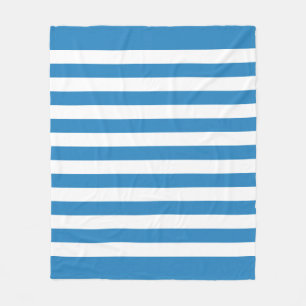 Couverture Polaire Royal Pastel Blue & White Lines Fleece Blanche