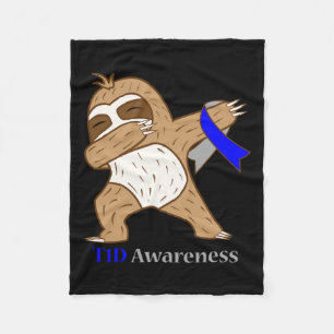 Couverture Polaire Ruban de sensibilisation au diabète T1d Sloth Dabb