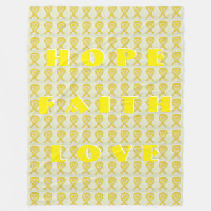 Couverture Polaire Ruban de sensibilisation jaune Coeur Personnalisé 