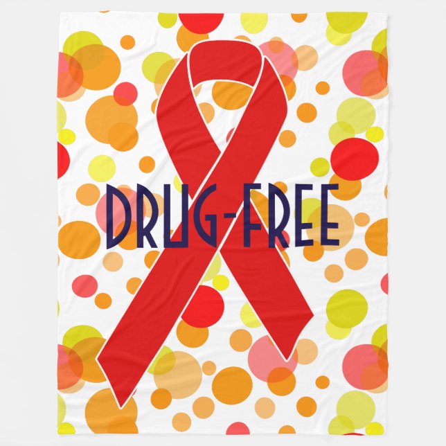 Couverture Polaire Ruban de sensibilisation rouge + votre message (Devant)