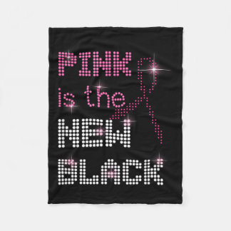 Couverture Polaire Ruban noir nouveau rose Cancer du sein métastatiqu