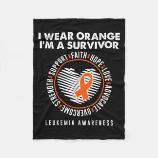 Couverture Polaire Ruban orange survivant leucémie cancer du sang