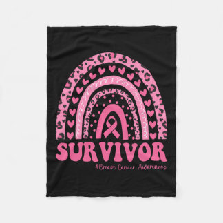 Couverture Polaire Ruban Rose de Sensibilisation au Cancer Sein Survi