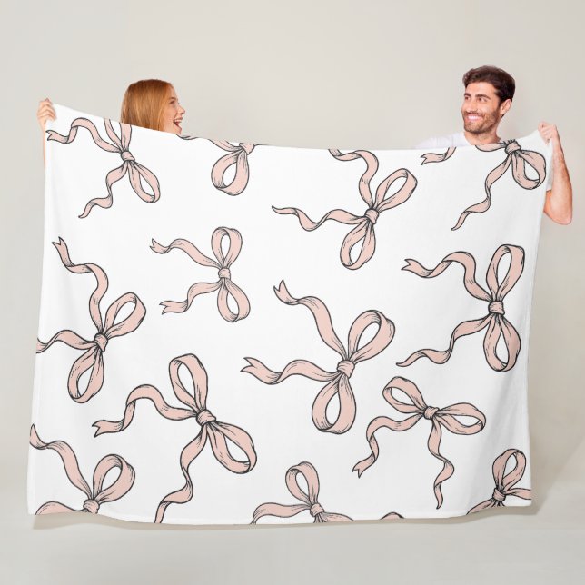 Couverture Polaire Ruban rose mignon et tendance en noir (En situation)