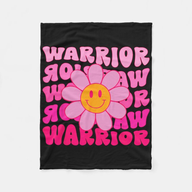 Couverture Polaire Ruban rose super pour guerrier du cancer du sein (Devant)