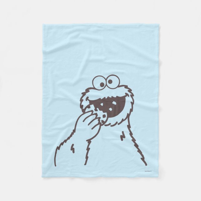 Couverture Polaire Rue Sésame | Cookie Monster (Devant)