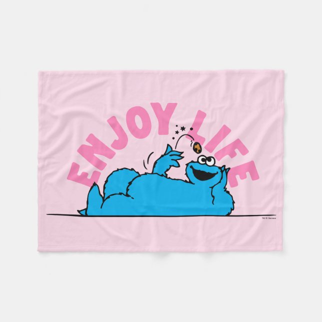 Couverture Polaire Rue Sésame | Cookies Monster Enjoy Life (Devant (Horizontal))