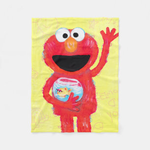 Couverture Polaire Rue Sésame   Elmo avec Goldfish