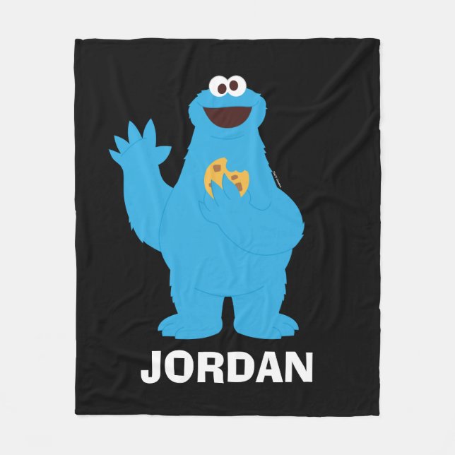 Couverture Polaire Rue Sésame | Monstre de cookies personnalisé (Devant)
