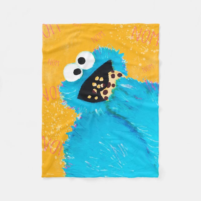 Couverture Polaire Rue Sésame | Nom Nom Nom Cookie Monster (Devant)