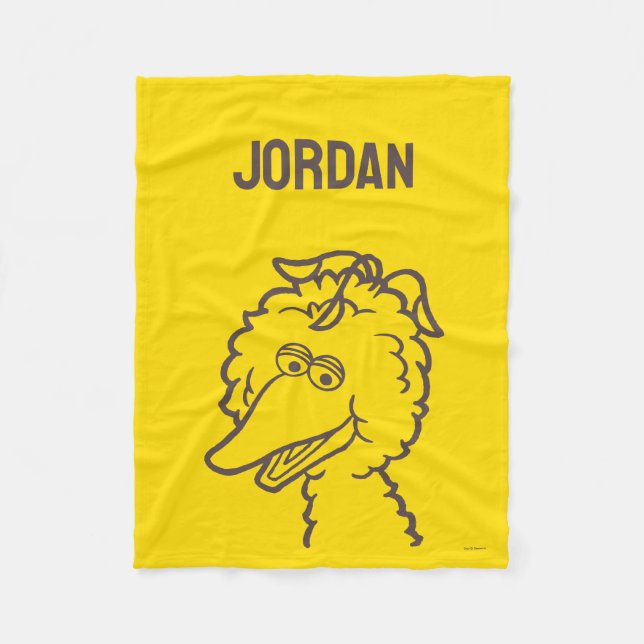 Couverture Polaire Rue Sésame | Oiseau brillant | Ajouter Votre Nom (Devant)