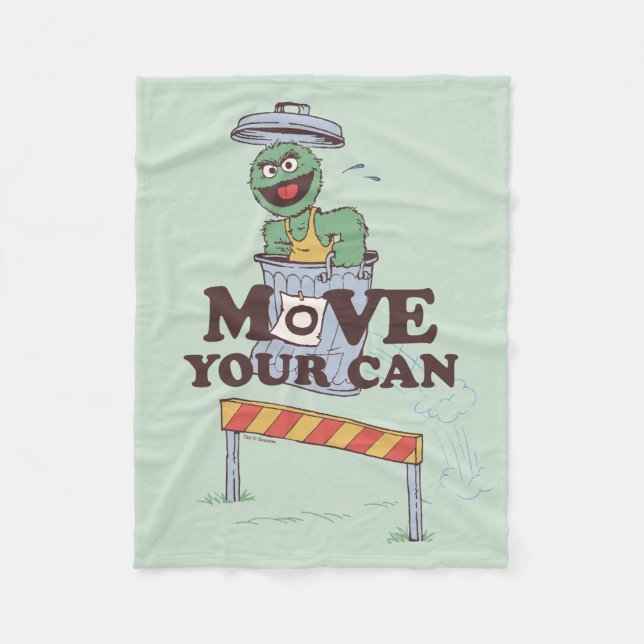 Couverture Polaire Rue Sésame | Oscar the Grouch Move Your Can (Devant)