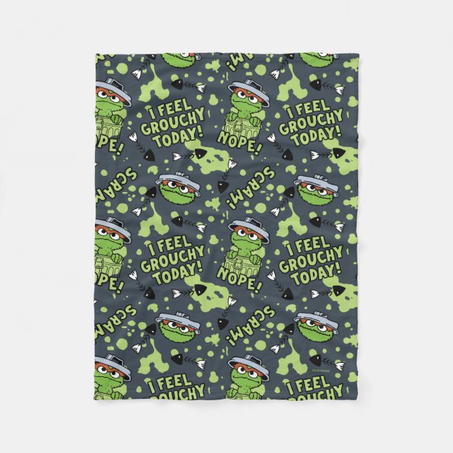 Couverture Polaire Rue Sésame | Oscar the Grouch Phrase Motif (Devant)