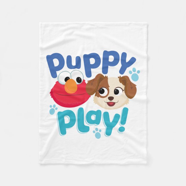 Couverture Polaire Rue Sésame | Puppy Play Elmo & Tango (Devant)
