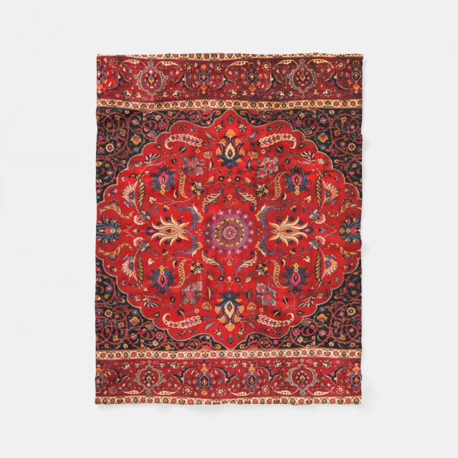 Couverture Polaire Rug perse rouge de Mashhad (Devant)
