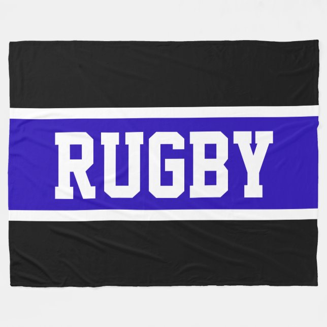 Couverture Polaire RUGBY Bold Athlétisme Royal Bleu Noir Bleu Blancs  (Devant (Horizontal))
