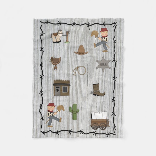 Couverture Polaire Russe Cowboy Blonde Haired Boy Cowpoke (Devant)