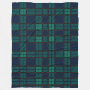 Couverture Polaire Russe Plaid Green Check Blackwatch Tartan