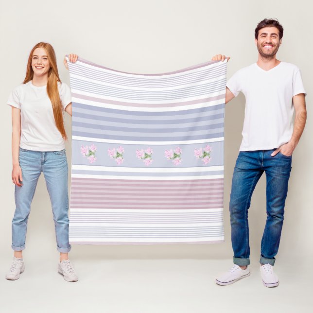 Couverture Polaire Russe, rayé, patchwork (En situation)