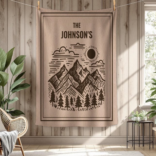 Couverture Polaire Rustic Modern Mountains Custom (Modern Rustic Mountains Blanket)