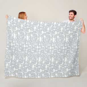 Couverture Polaire Rustic Owl Bear Deer Fox Woodland Créature Motif
