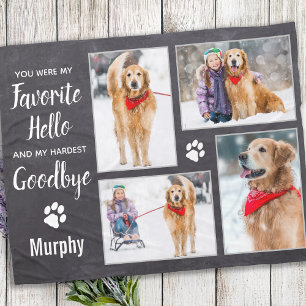 Couverture Polaire Rustic Pet Dog Memorial Keepsaké Photo Collage
