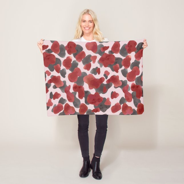 Couverture Polaire Rustic Watercolor Winter Animal Print (En situation)