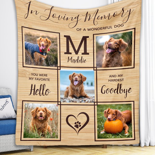 Couverture Polaire Rustique En Mémoire Amoureuse Photo Collage Pet Me (Créateur téléchargé)