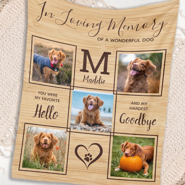 Couverture Polaire Rustique En Mémoire Amoureuse Photo Collage Pet Me (Créateur téléchargé)