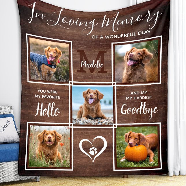 Couverture Polaire Rustique En Mémoire D'Amour 5 Photo Pet Memorial (Créateur téléchargé)